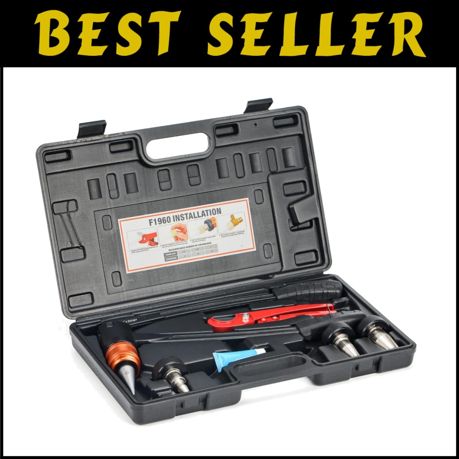 Comprehensive PEX Expansion Tool Kit with Auto Rotation for Secure Plumbing