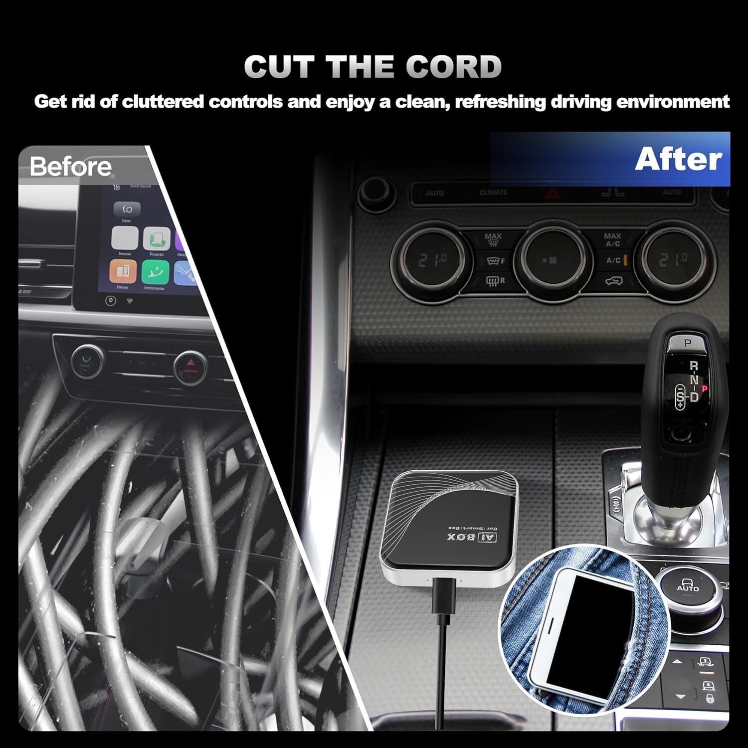 3-in-1 Wireless CarPlay & Android Auto Adapter – Easy Setup, Supports Streaming