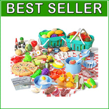 Load image into Gallery viewer, Deluxe 150-Pc Kitchen Play Kit - Toddler Cooking Set with Accessories &amp; Baskets
