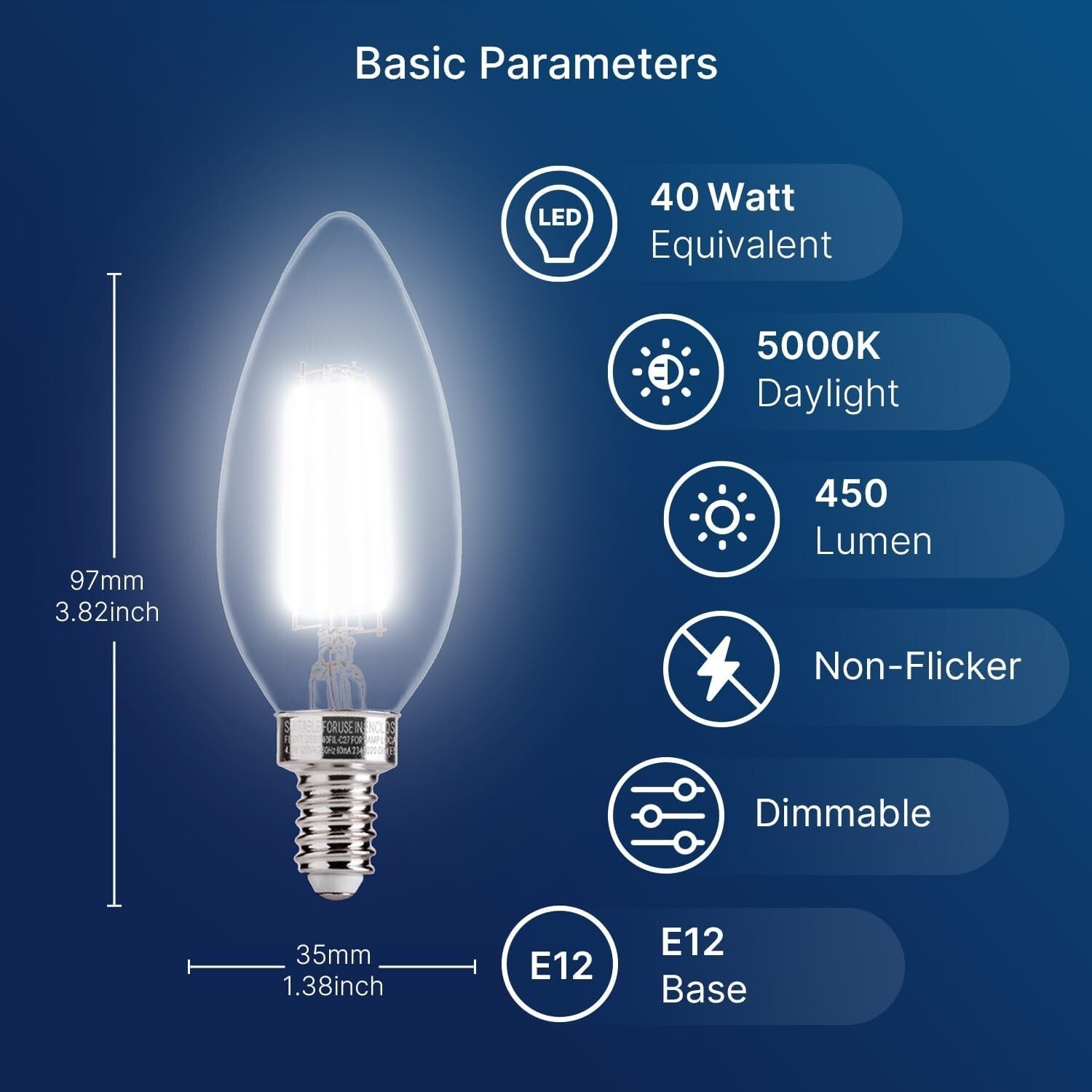 Clear Glass Dimmable LED Bulbs - 48 Pack, 4W for Cost-Effective Indoor Lighting