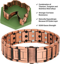 Load image into Gallery viewer, 3X Power Copper Bracelet for Men - Luxury Magnetic Therapy Gift Box Included