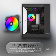 Load image into Gallery viewer, Stylish Prism Micro-ATX Cube Case: 5 ARGB Fans with 366 Modes &amp; Water Cooling