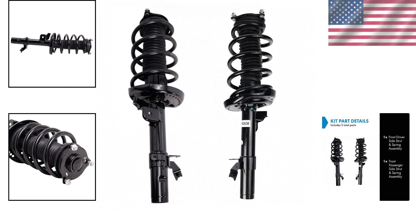 Front Strut & Coil Spring Assembly Set for 2014-20 Acura MDX - Enhanced Comfort