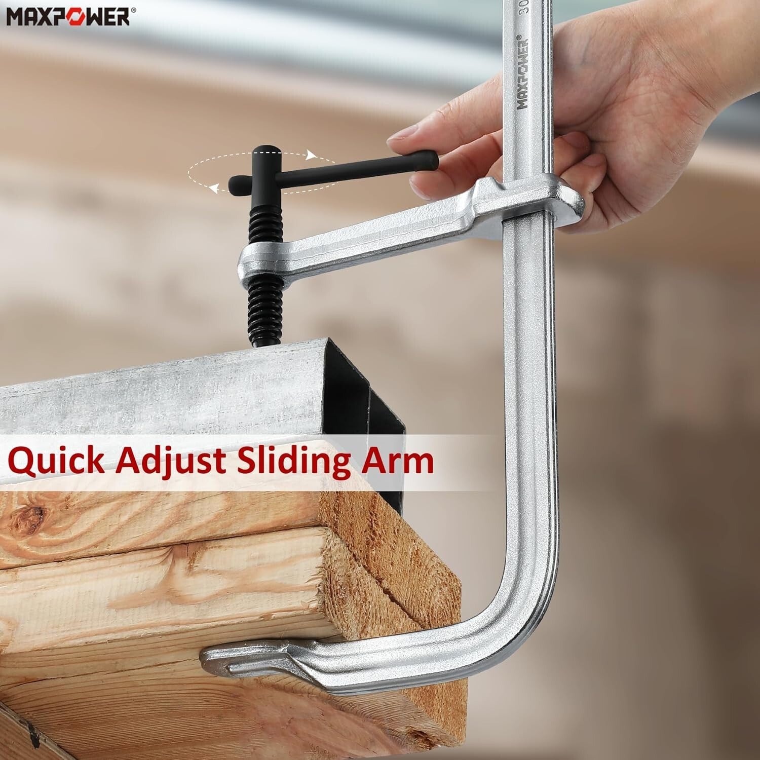 12-Inch Forged Steel F Clamps with 4-3/4-Inch Throat Depth - Reliable & Durable