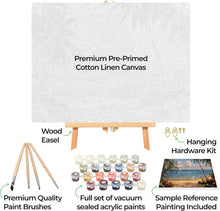 Load image into Gallery viewer, Seaside Paradise 16x20 Paint by Numbers Kit with Framed Canvas &amp; Easel