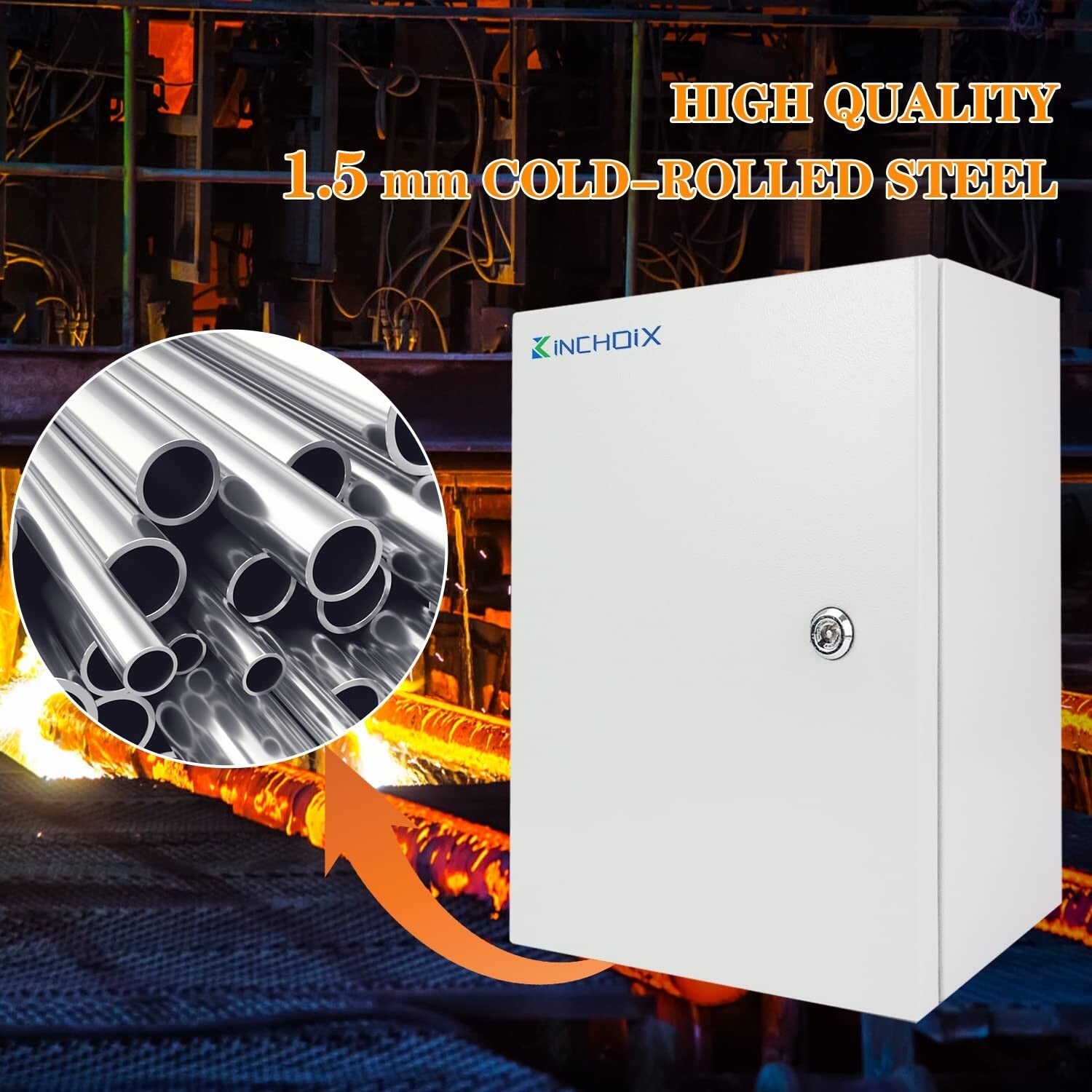 Alloy Steel Weatherproof Junction Box - 20'' x 16'' x 8'' for Indoor/Outdoor Use