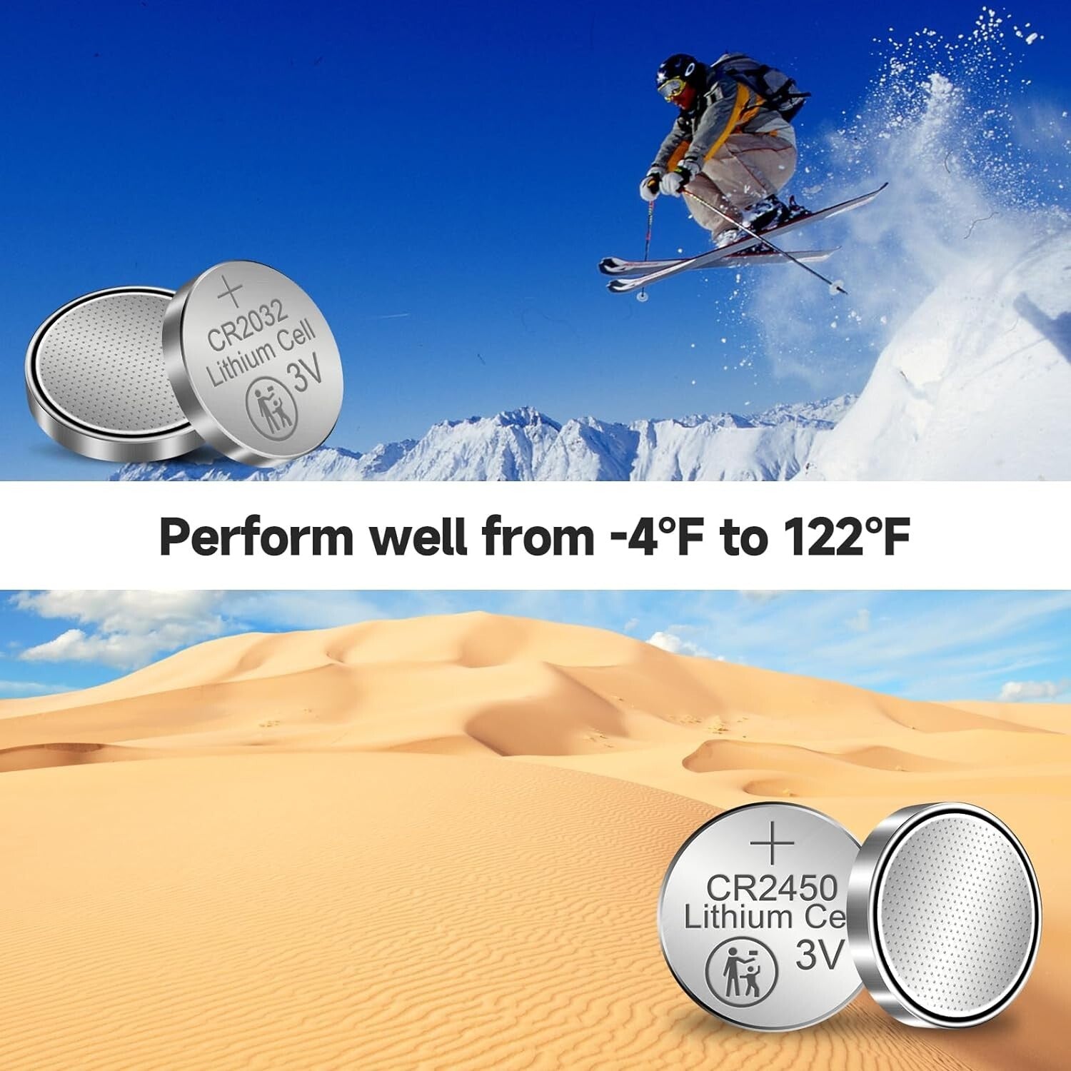 Reliable 3V Coin Button Cell Battery Pack - 200 High-Performance Lithium Cells