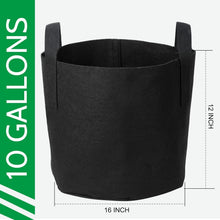 Load image into Gallery viewer, Garden-Ready 24-Pack of 10 Gallon Grow Bags - Superior Drainage Included