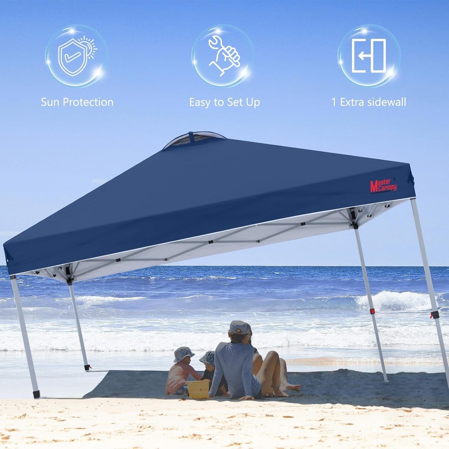 Sturdy 10'x10' Outdoor Canopy Tent with Vent and Sidewall - Easy Portable Design