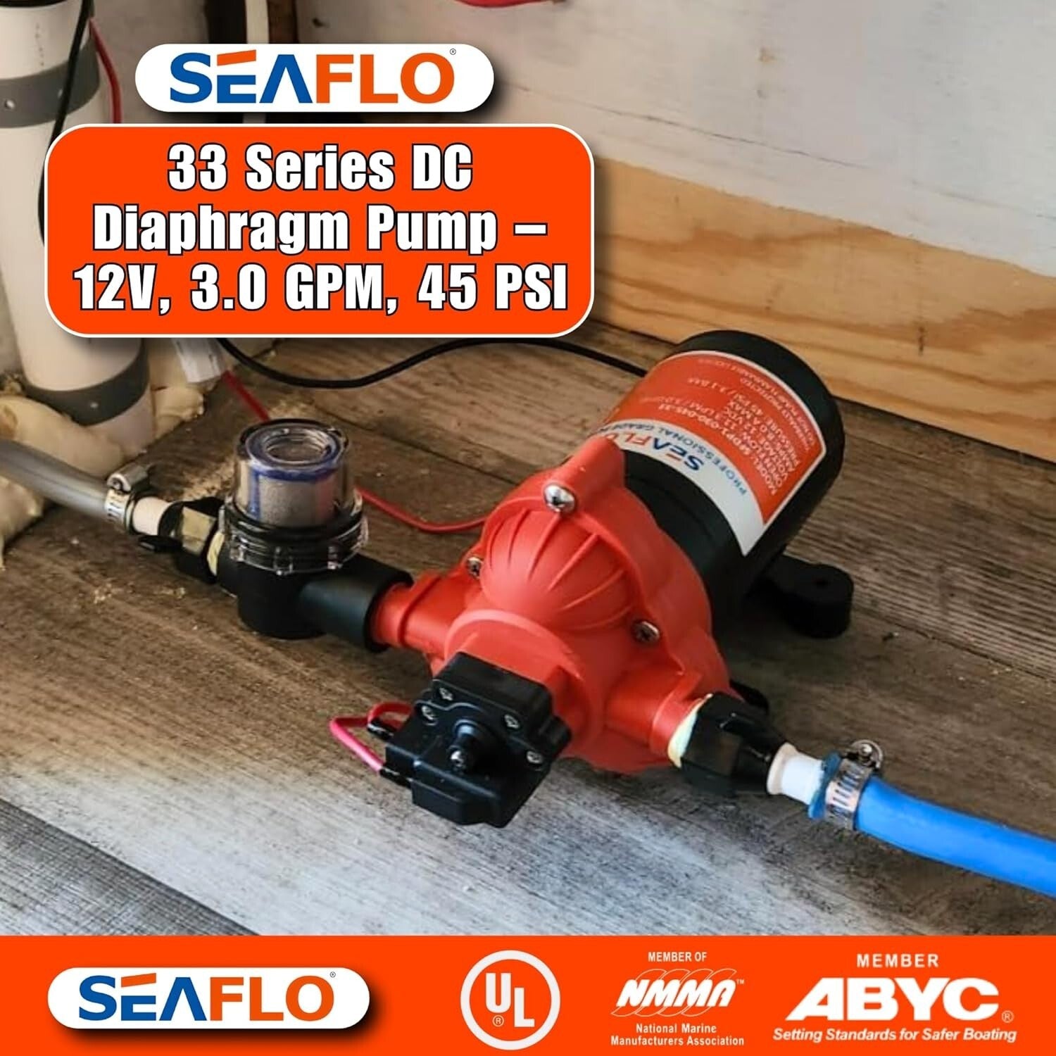 12V Self-Priming Water Pump 3.0 GPM - Automatic Pressure Switch & Quiet Design