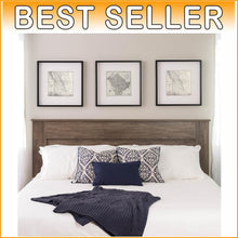 Load image into Gallery viewer, Stylish Flat Panel King Headboard - Drifted Gray Wood with Easy Mounting System