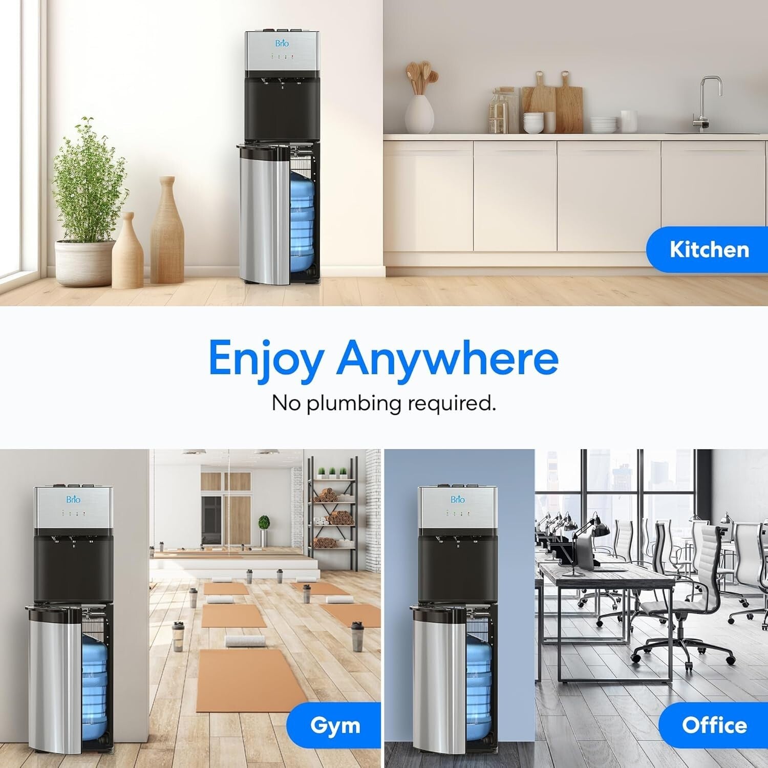 Effortless Bottom Loading Stainless Steel Water Dispenser with Safety Lock