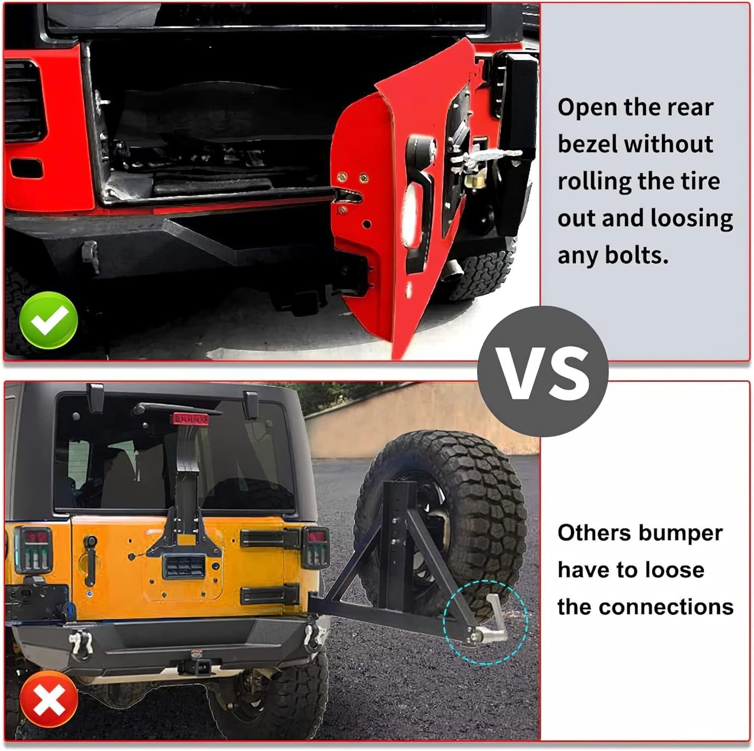 All-in-One Jeep Bumper with Tire Carrier and Hitch Receiver for JK JKU Models