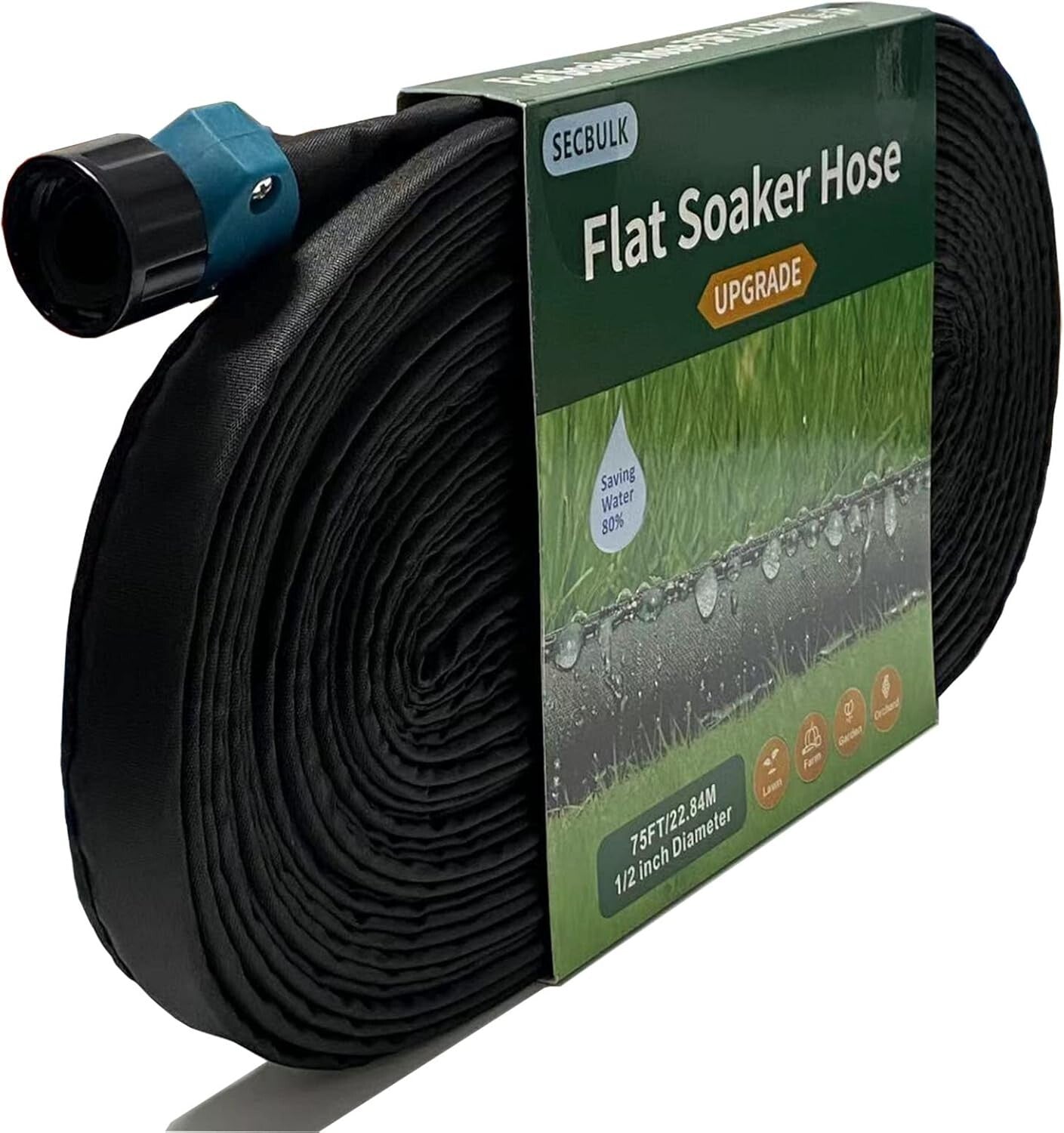 Dual-Layer 75 ft Flat Soaker Hose for Consistent and Even Garden Watering