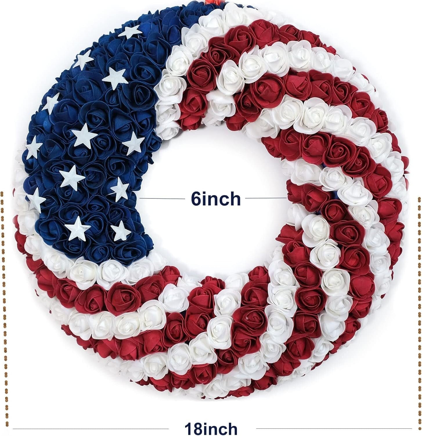 Stunning Handcrafted 18-Inch Patriotic Wreath - Perfect for Memorial Day