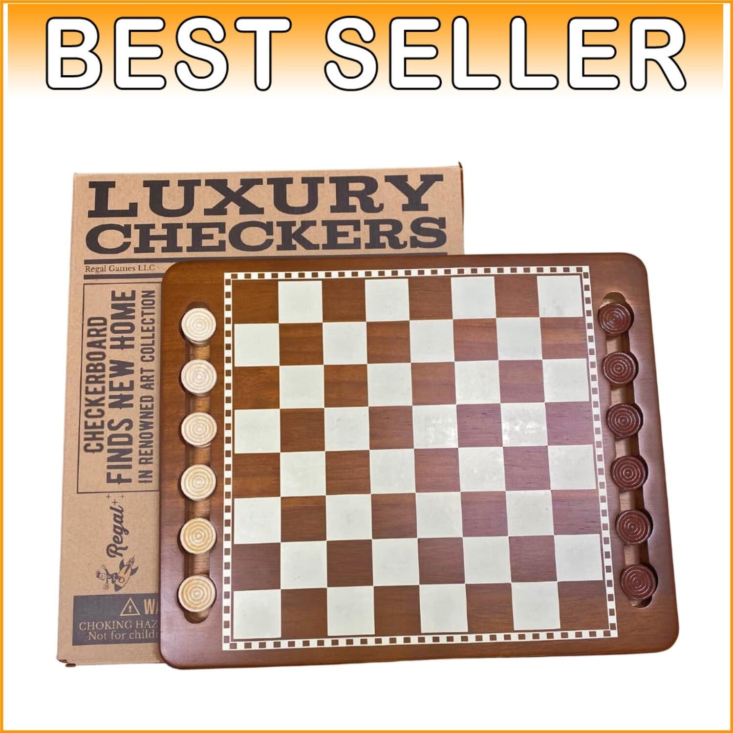 Classic Portable Checkers Set with 24 Wooden Pieces - Family-Friendly Gaming