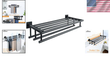 Load image into Gallery viewer, 24-Inch Matte Black Towel Rack with 3 Stainless Steel Bars - Heavy Duty Design