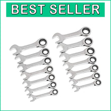 Load image into Gallery viewer, Professional 14 Pc. 12 Point Stubby Wrench Set - Efficiency in Tight Spaces