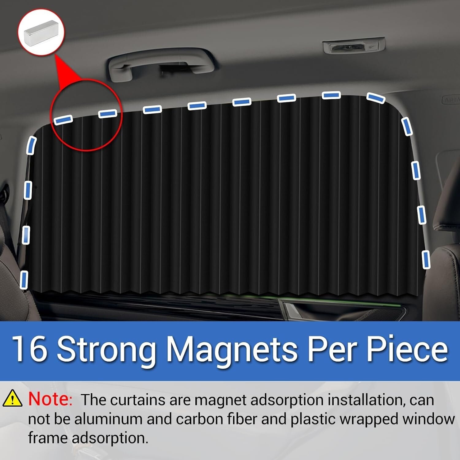 Adjustable Magnetic Side Window Sun Shades - 99% UV Block for Cars & SUVs