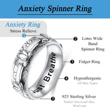 Load image into Gallery viewer, Handcrafted Sterling Silver Anxiety Relief Ring - Elegant Spinner Design, Size 7