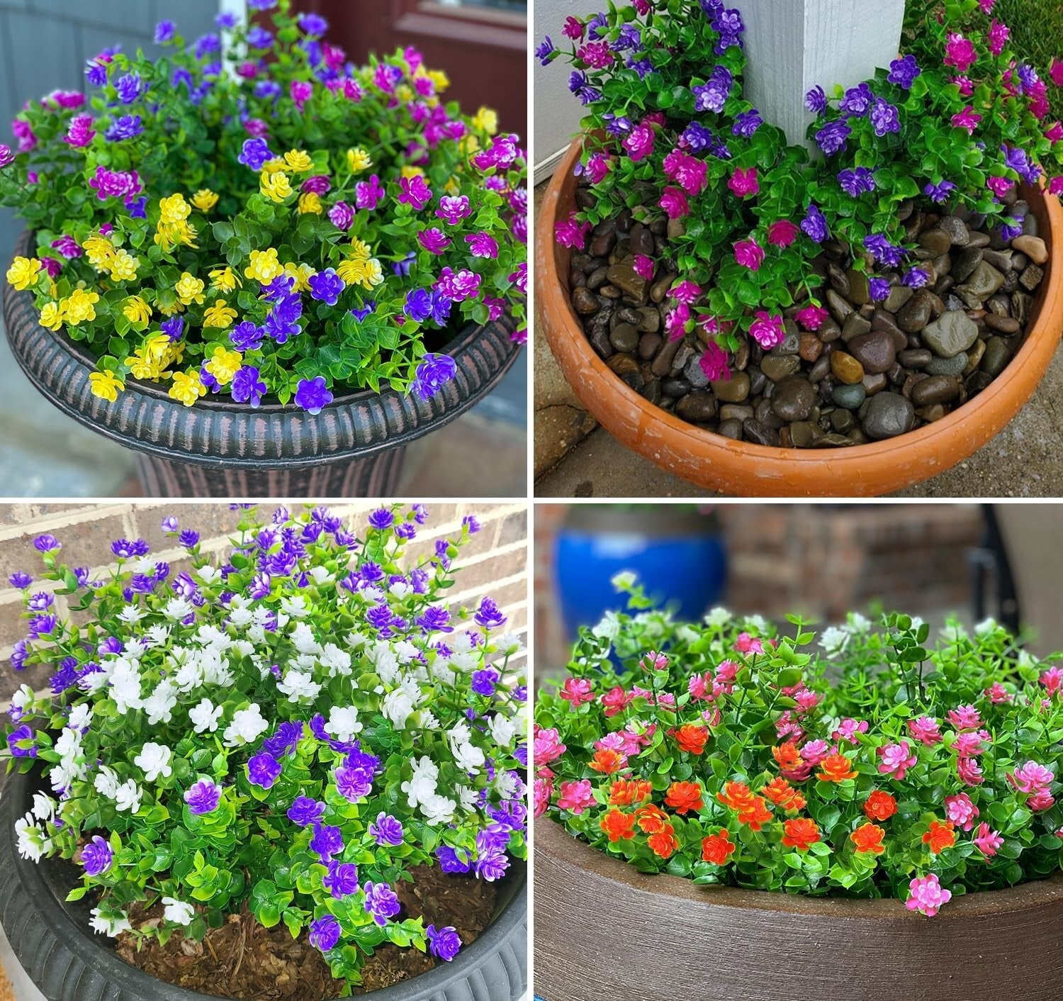 Vibrant 24 Bundles of Lifelike Boxwood Faux Flowers for Indoor & Outdoor Decor