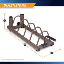 Load image into Gallery viewer, Portable Horizontal Plate and Olympic Bar Rack | Steel Organizer with Wheels