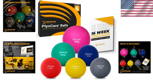PlyoCare Weighted Baseballs: Improve Mechanics & Velocity - 6 Balls Included