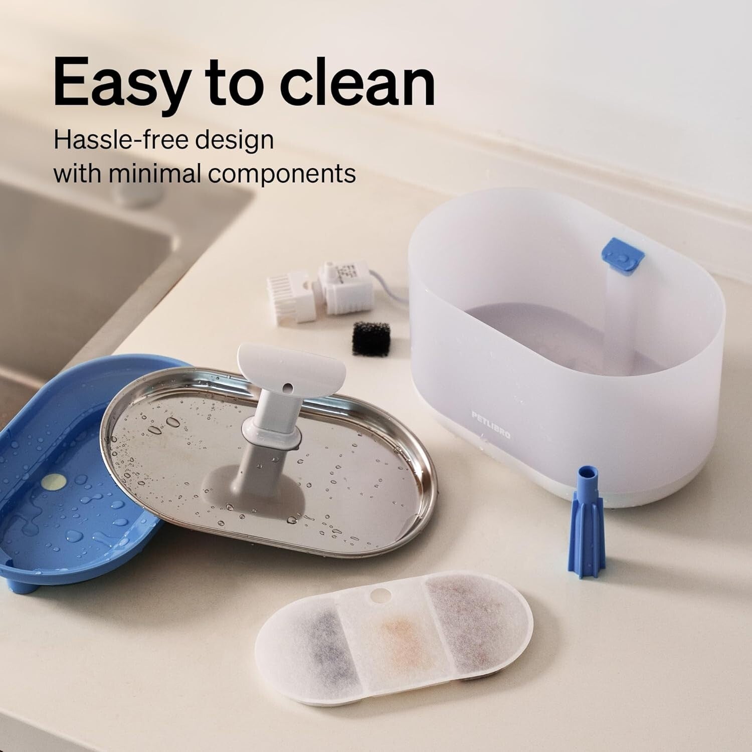 Ultra Quiet 2.1L Pet Water Fountain - Stainless Steel & Emergency Water Storage