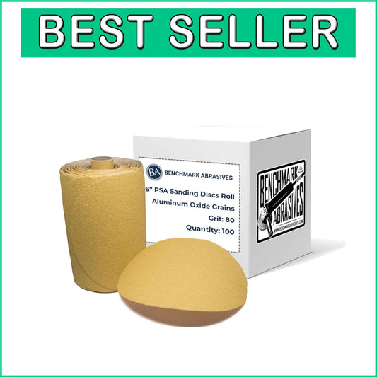Durable 80 Grit Sanding Discs Roll - 6" PSA Aluminum Oxide for Orbital Sanders