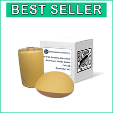 Load image into Gallery viewer, Durable 80 Grit Sanding Discs Roll - 6" PSA Aluminum Oxide for Orbital Sanders