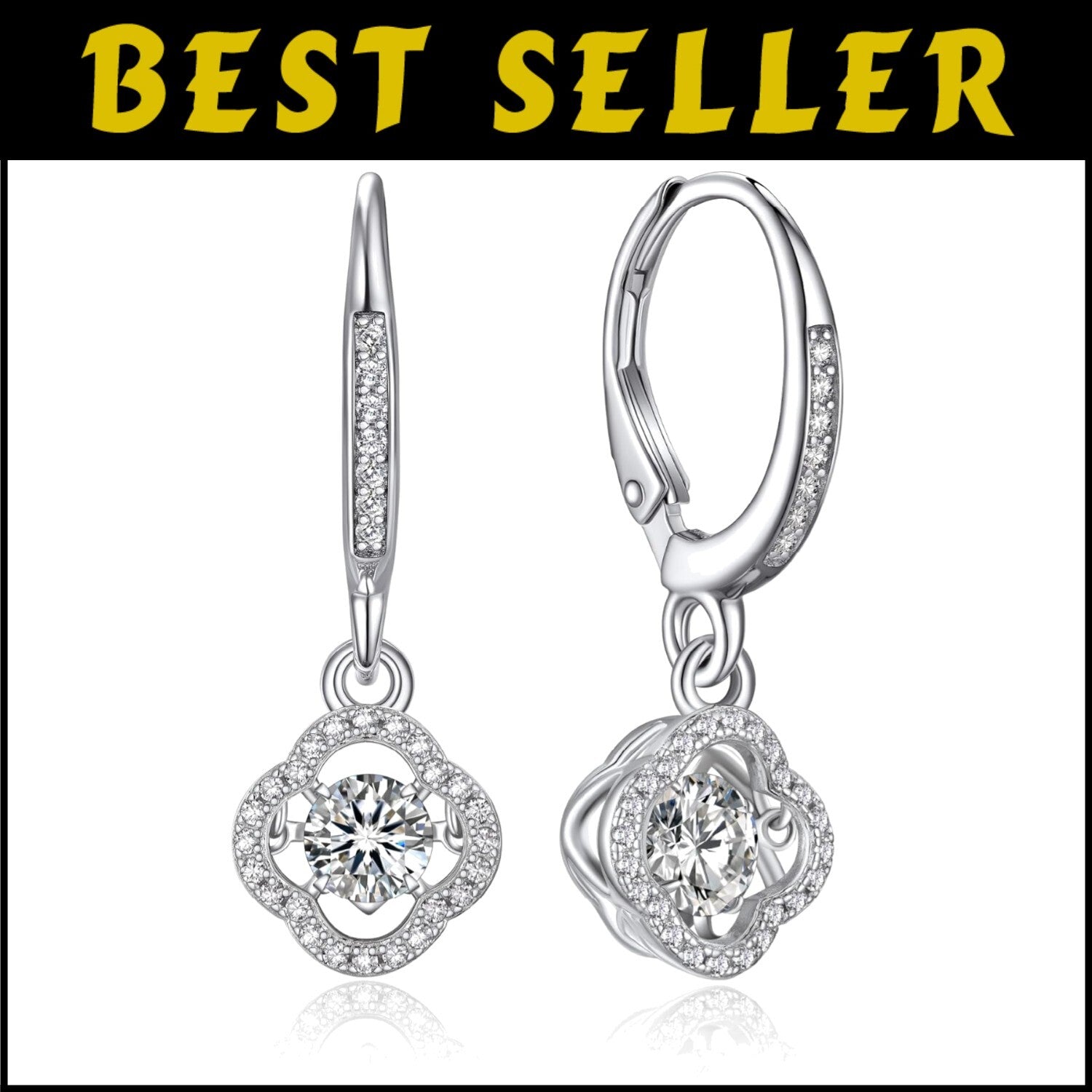 Luxurious 925 Silver Moissanite Dangle Earrings – Birthday and Valentine’s Gift