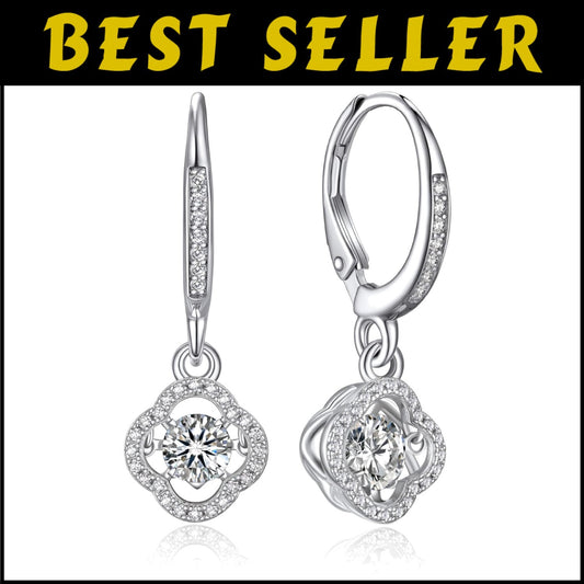 Luxurious 925 Silver Moissanite Dangle Earrings – Birthday and Valentine’s Gift
