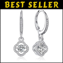 Load image into Gallery viewer, Luxurious 925 Silver Moissanite Dangle Earrings – Birthday and Valentine’s Gift