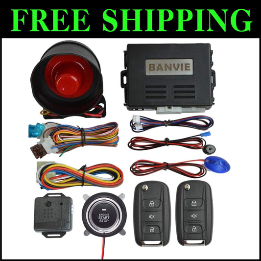 Car Security & Remote Start System: 125 dB Alarm, Keyless Entry & Push Button