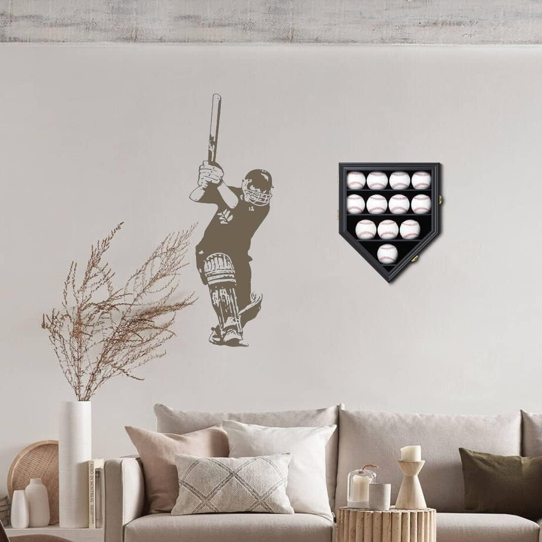 Exquisite Shatterproof Baseball Wall Mount Display Case - Holds 12 Balls & Rings