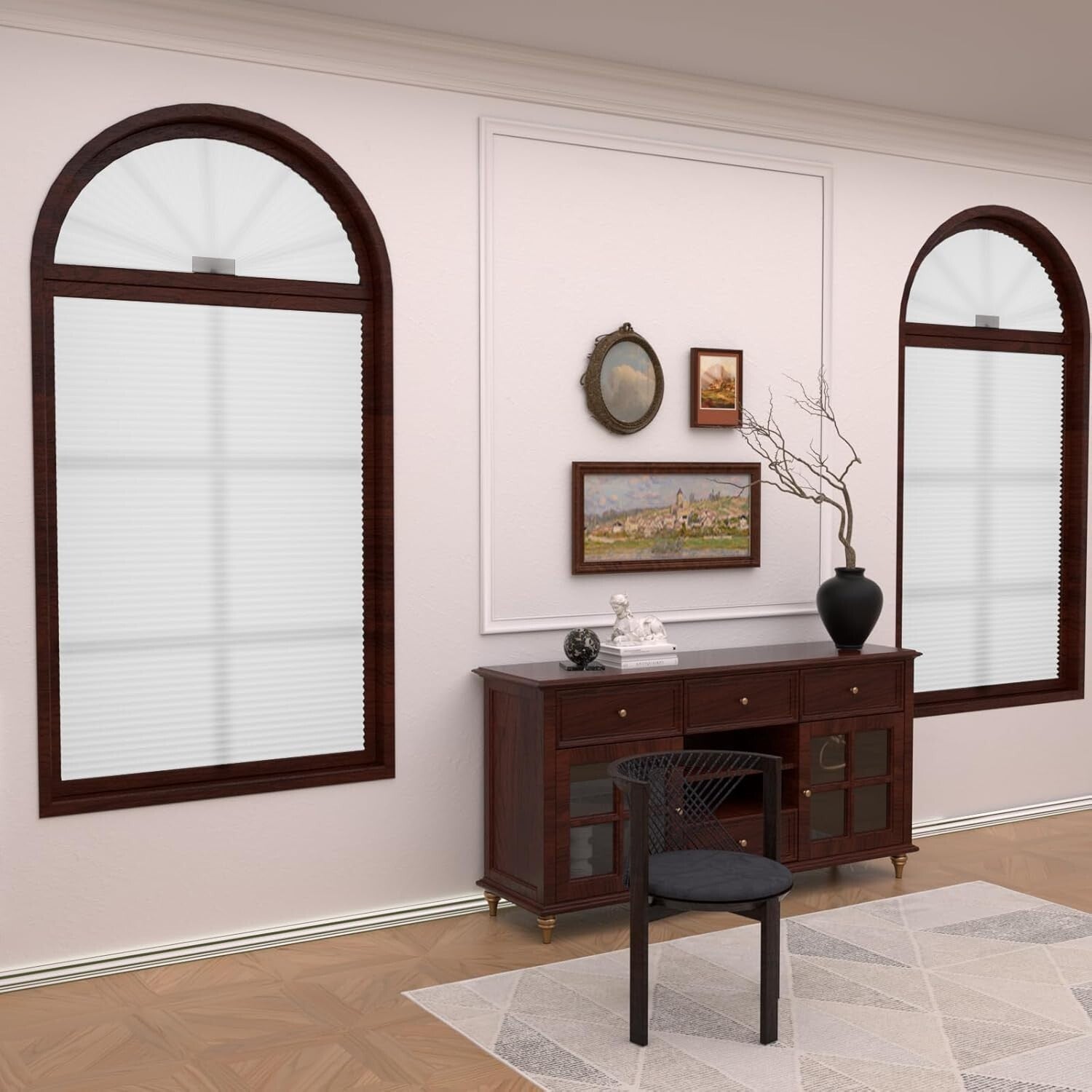 Honeycomb Arch Window Treatments - Cordless Blinds for Perfect Fit Windows