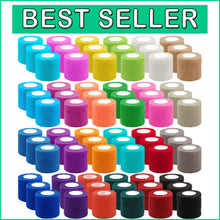 Load image into Gallery viewer, Multi-Purpose 72 Roll Set of 2 Inch Self-Stick Bandage Wrap - Latex Material