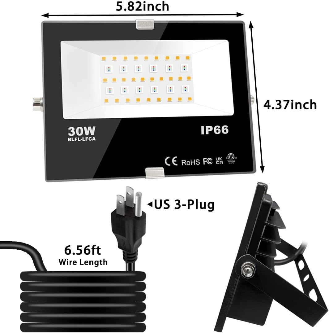 Bright 30W RGBW Waterproof Lights with Remote - Ideal for Events & Decorations