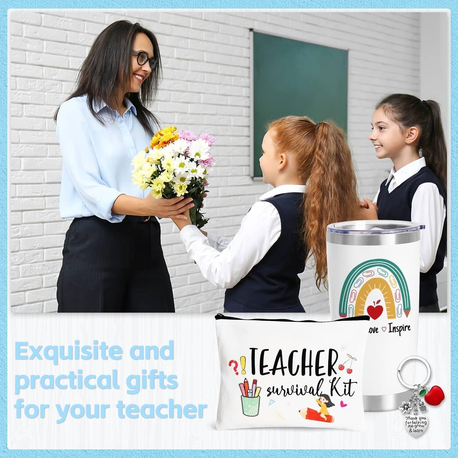 Stylish 12 Piece Teacher Appreciation Set with Tumblers & Personalized Gifts