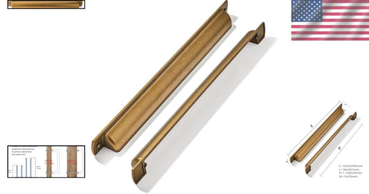6-Pack 12-Inch Antique Brass Drawer Handles - Easy Installation & Vintage Charm