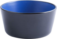 Load image into Gallery viewer, Elegant 32-Piece Blue &amp; Black Stoneware Dish Set - Microwave and Dishwasher Safe