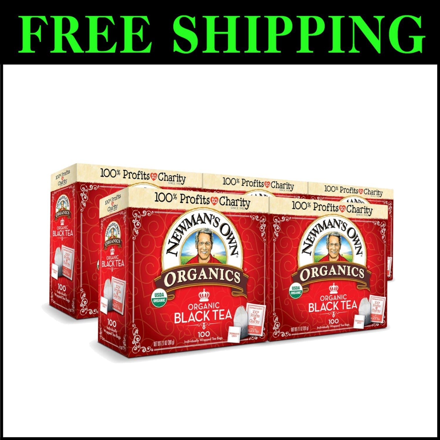 Organic Black Tea - 100 Individually Wrapped Bags for Ultimate Comfort & Health