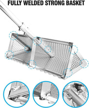 Load image into Gallery viewer, 16-Inch Wide Sand Flea Rake with 52-Inch Ergonomic Handle - Quick Catching