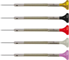 Load image into Gallery viewer, Swiss Made Stainless Steel Screwdriver Set – 5 Ergonomic Tools for Watch Repair