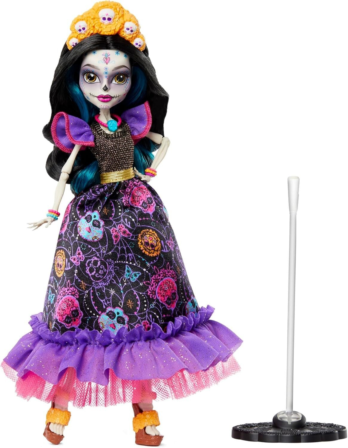 Dia De Muertos Skelita Calaveras Doll - Articulated Fashion Icon for Collectors