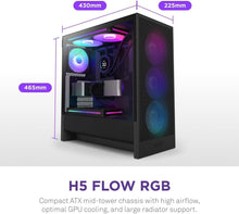 Load image into Gallery viewer, Nzxt H5 Flow RGB 2024 - Advanced Mid-Tower PC Case for Gaming with RGB Lighting