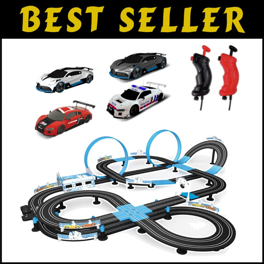 13.5M Slot Car Track Set with 4 Licensed Cars - Perfect for Family Racing Fun