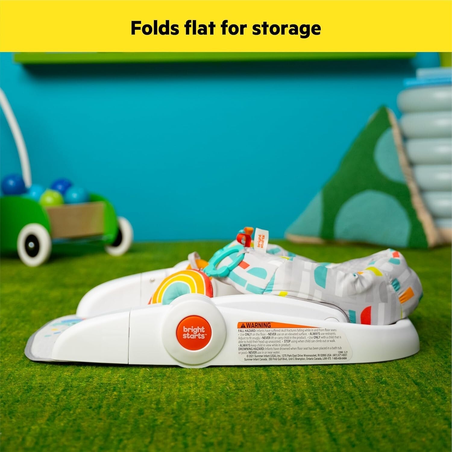 Learn-To-Sit Portable Baby Floor Seat 2 Positions with Sensory Toys, 4-12 Months