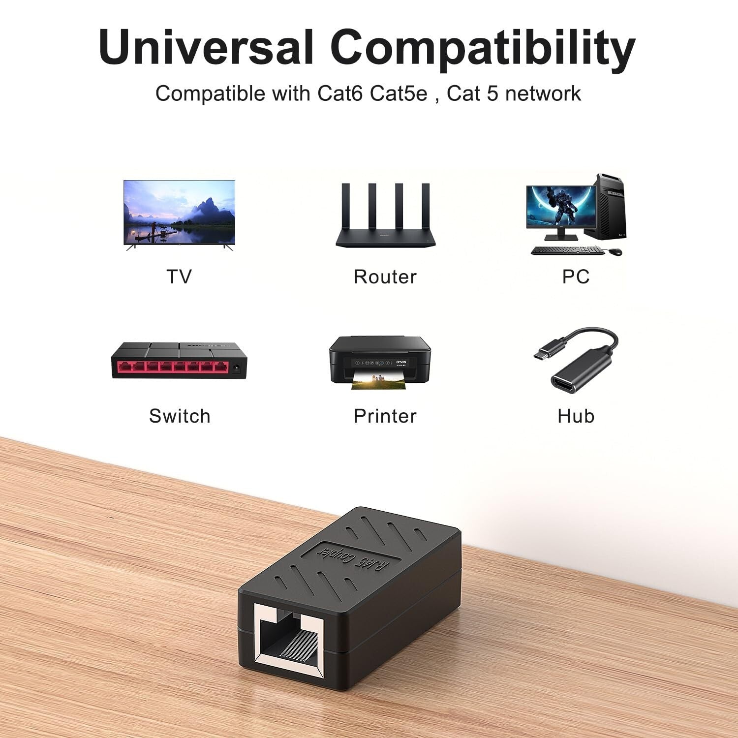 Pack of 50 RJ45 Ethernet Extender Adaptors - Signal Boosters for All Devices