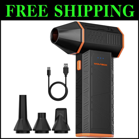 Efficient Cordless Air Duster - 110,000 RPM Turbo Speed for Electronics & Home